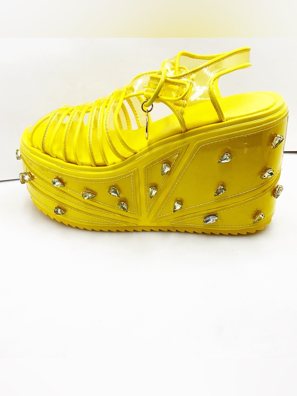 {Sugar Thrillz} Lemon Wedge Sugar Rush Jelly Platform Sandals - Picture 7 of 15